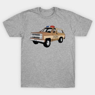 Stranger Things Hopper Ford Bronco Police Truck T-Shirt